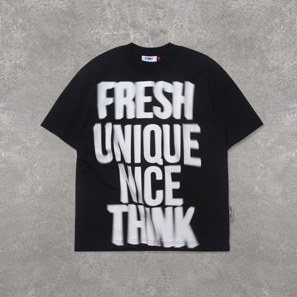 ÁO THUN TAY LỠ UNISEX FUNT SLOGAN BLUR TEE