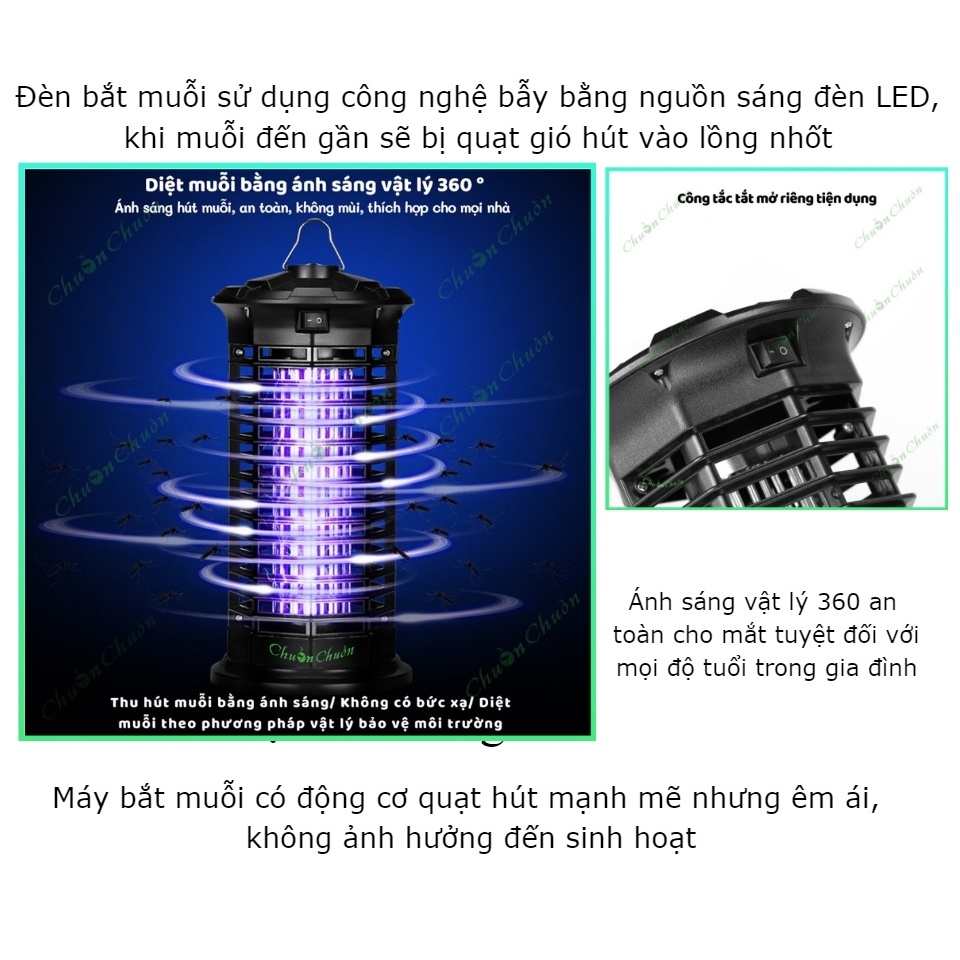 Đèn Bắt Muỗi Chuồn Chuồn Hình Tháp Thông Minh Điện Quang Thế Hệ Mới An Toàn 2023