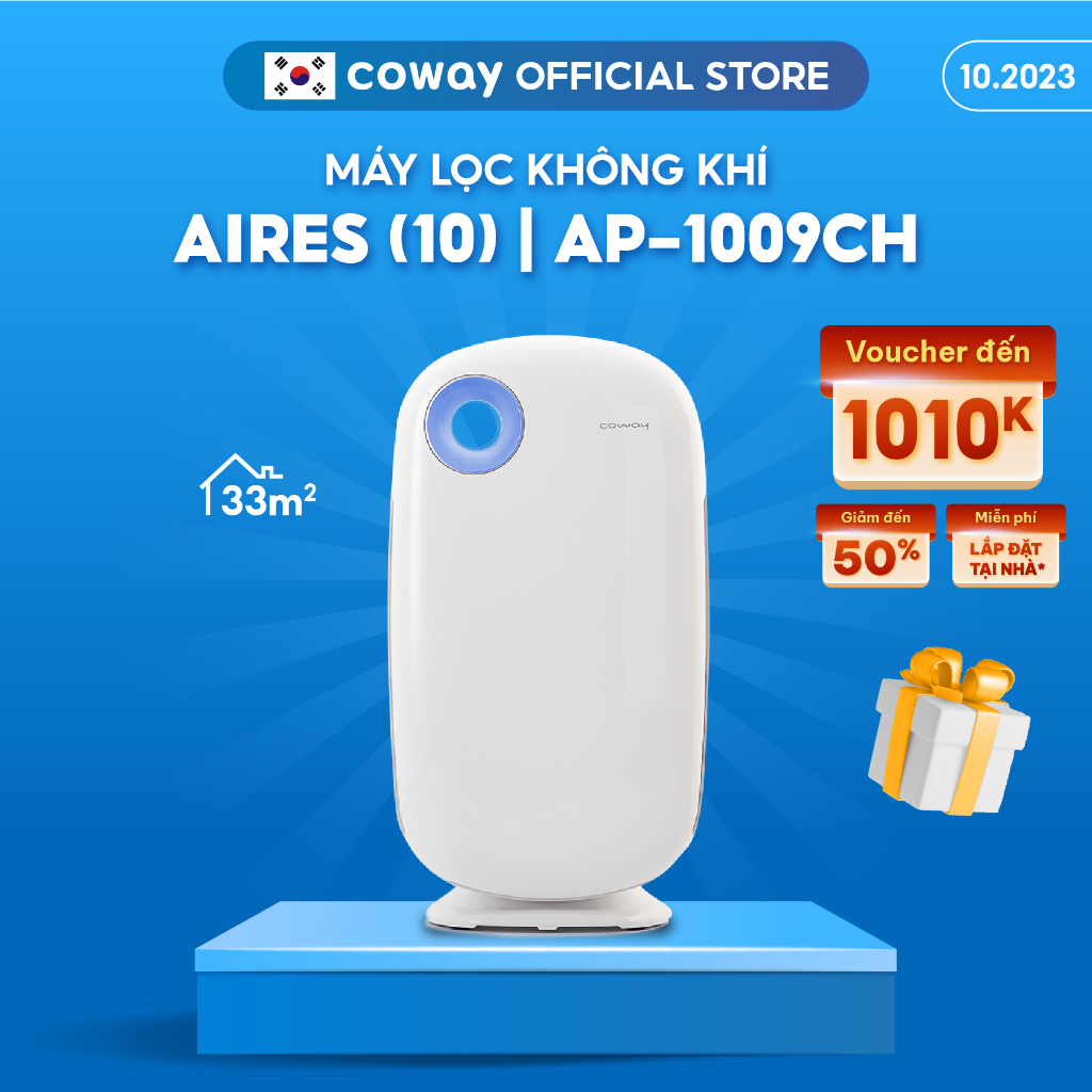 [Mã ELBAU5 giảm 5% đơn 300K] Máy lọc không khí Coway Aires (10) AP-1009CH