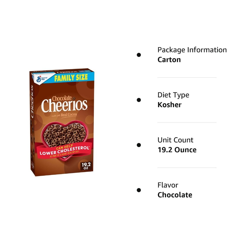 Cereal ăn sáng Cheerios vị Chocolate, Gluten Free, 544gr