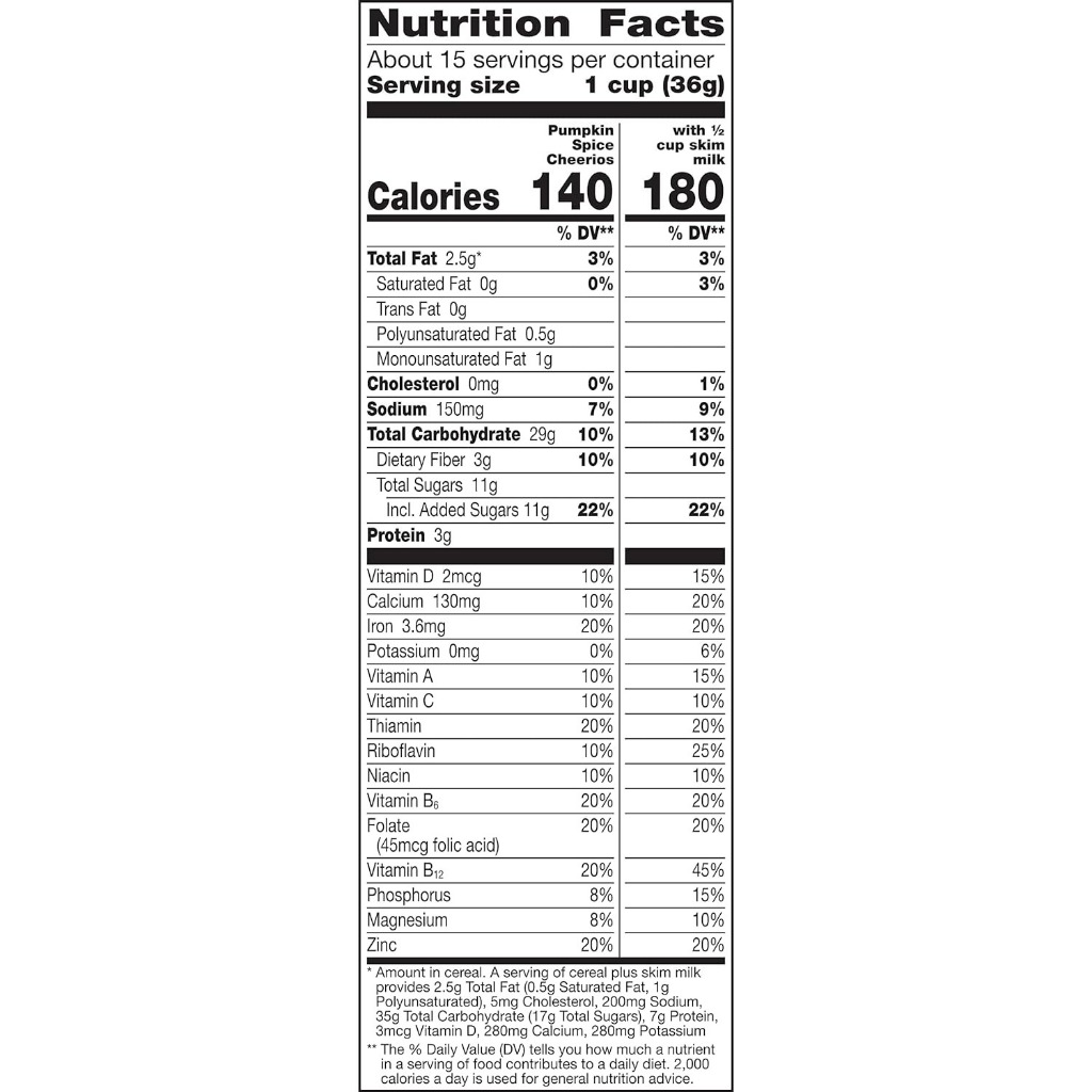 Cereal ăn sáng Cheerios Pumpkin Spice 524 gr