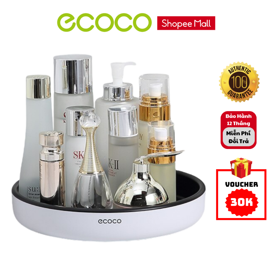 Kệ Xoay Đựng Gia Vị Ecoco, Xoay 360 Độ Tiết Kiệm Không Gian, Khay Đựng Mỹ Phẩm, Hũ Gia Vị, Lọ Gia Vị