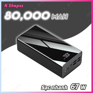 Sạc dự phòng suất lớn80,000mAh 4 dây cáp tích hợp pin nhập khẩu pin dự phòng Sạc dự phòng dung lượng lớn sạc nhanh