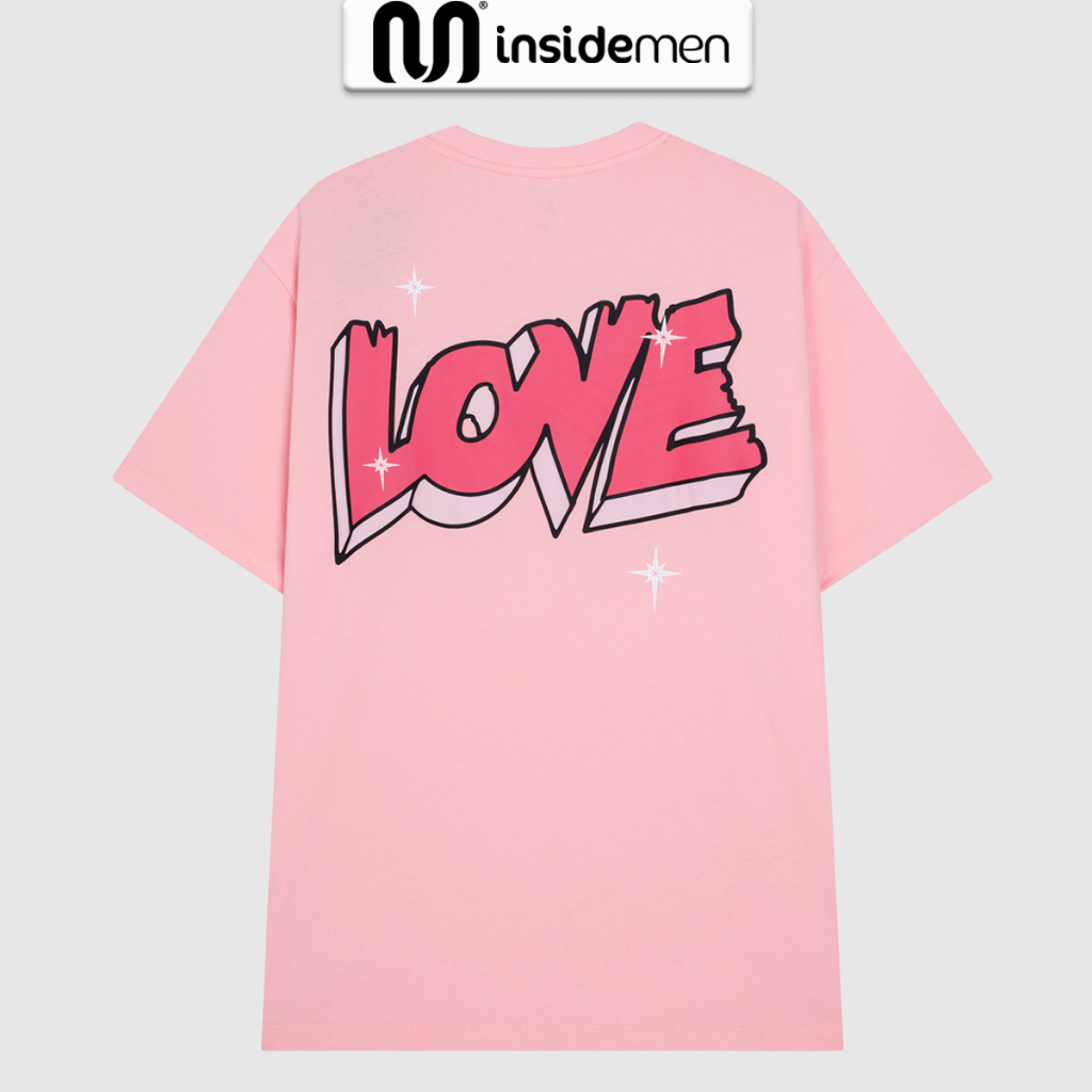 Áo Phông Nam Nữ INSIDEMEN In Hình Đôi Môi Chữ LOVE Áo Thun Đôi Tay Lỡ Unisex Form Rộng Cotton ITS047S3