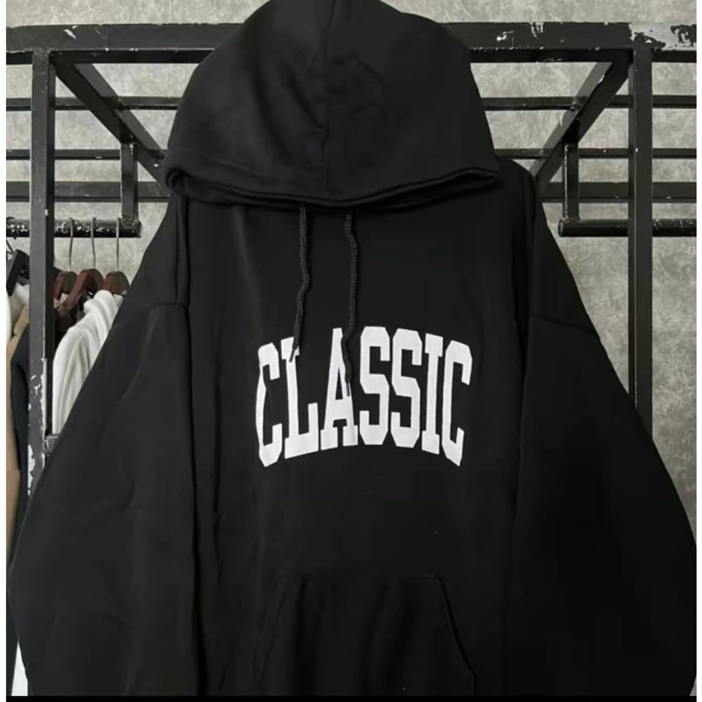 Áo nỉ hoodie nữ form rộng cute hàn quốc in chữ CLASSIC CaMa Store M1124