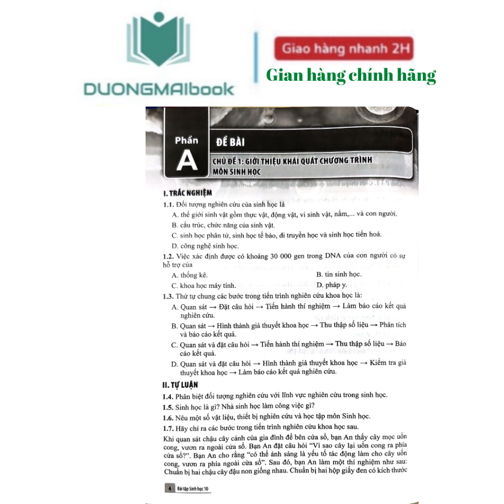 Sách - Bài tập Sinh học 10 Cánh Diều