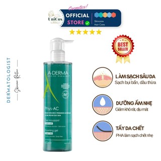 Sữa rửa mặt Aderma cho da dầu mụn, nhạy cảm 400ml