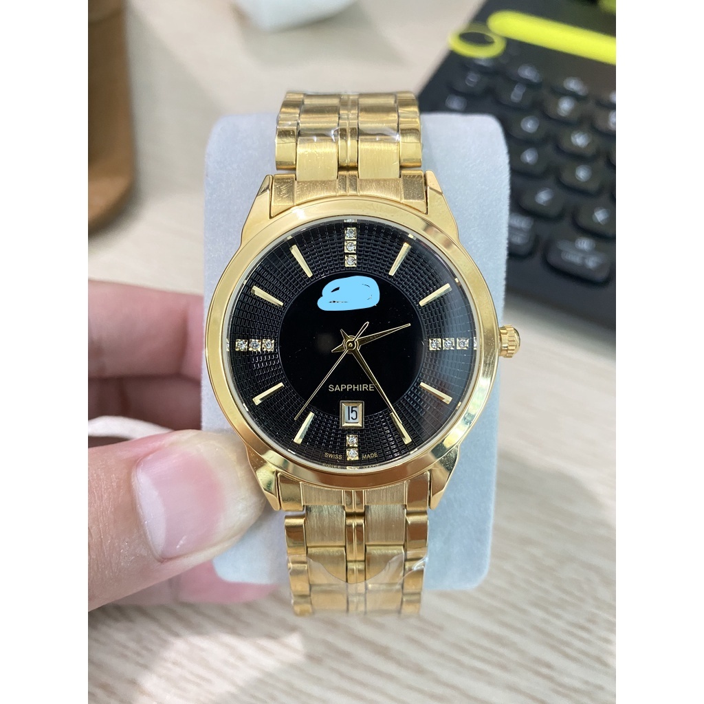 Đồng Hồ Nam O.M  chạy Pin Dây Thép Khung Thép Chống Xước, Chống Nước.