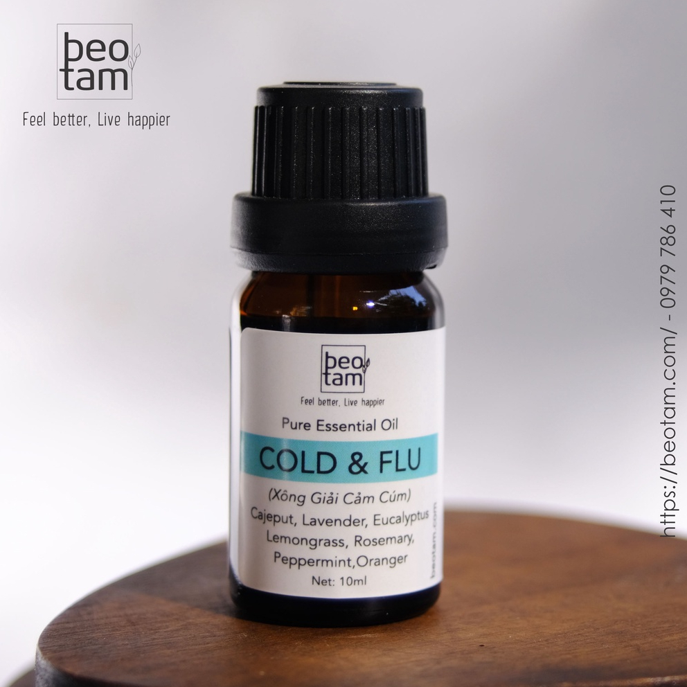 Tinh Dầu blend Cold & Flu Bèo Tấm, làm sạch mũi, giảm cảm cúm, viêm xoang, viêm mũi dị ứng, cải thiện hệ hô hấp 10ml