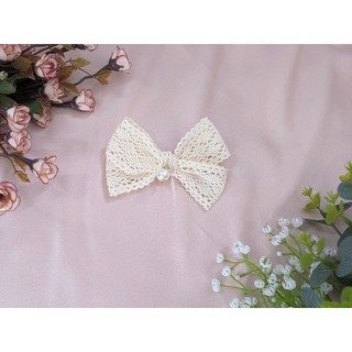 Kẹp tóc ren đính hạt mã N10 - Kẹp tóc Handmade HATI