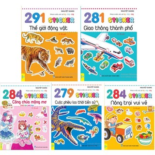 Sách - Combo 5 cuốn 281,284,279,291  Sticker phát triển chỉ số IQ-EQ-CQ (3-6) tuổi - ndbooks