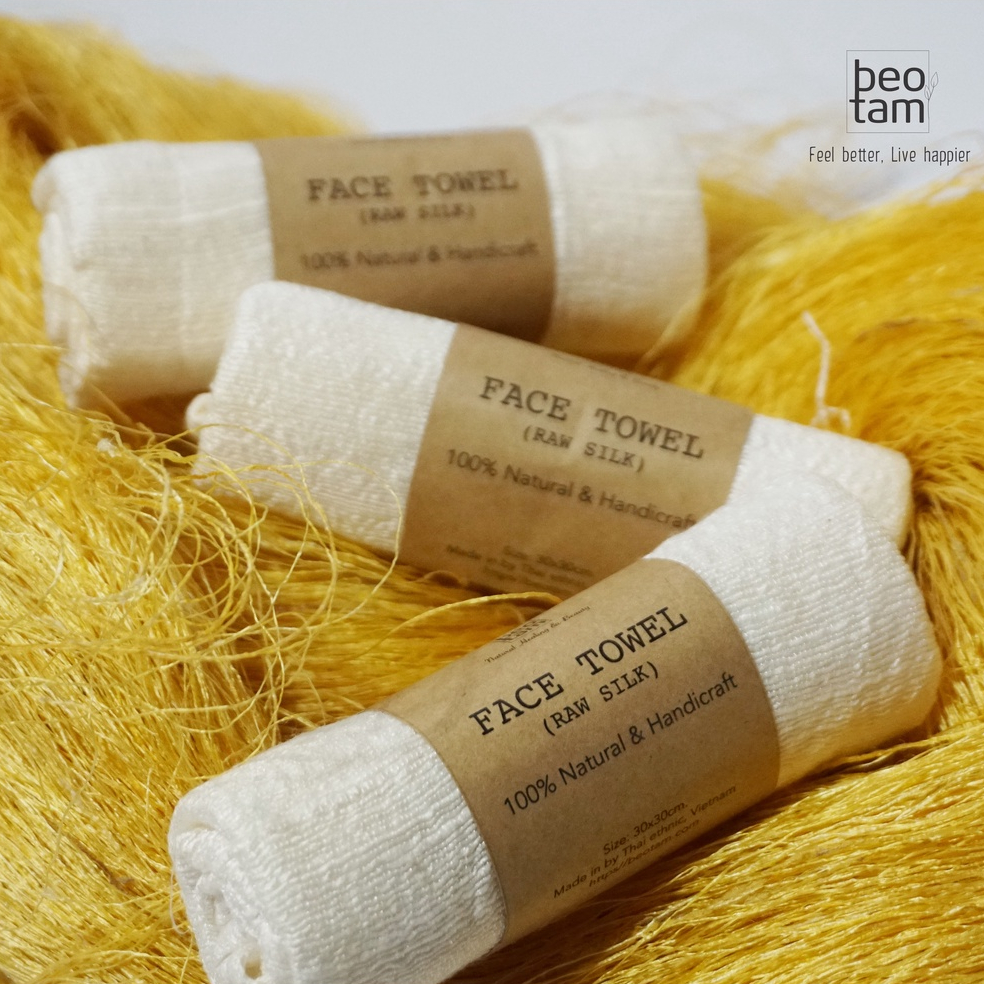 Khăn Tơ Tằm Bèo Tấm, khăn mặt tơ tằm kiêm tẩy trang, chứa chất dinh dưỡng tự nhiên làm sạch và nuôi dưỡng da