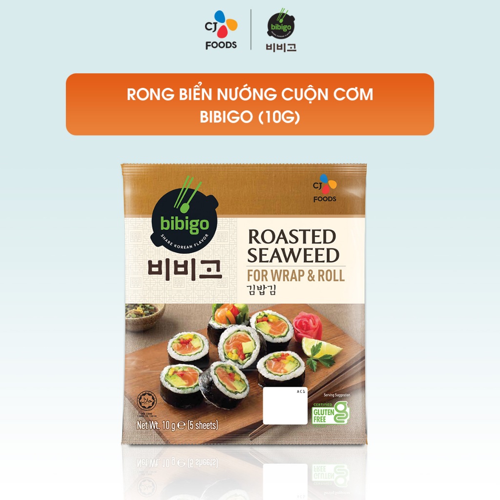 Rong biển nướng cuộn cơm Hàn Quốc Bibigo 10g