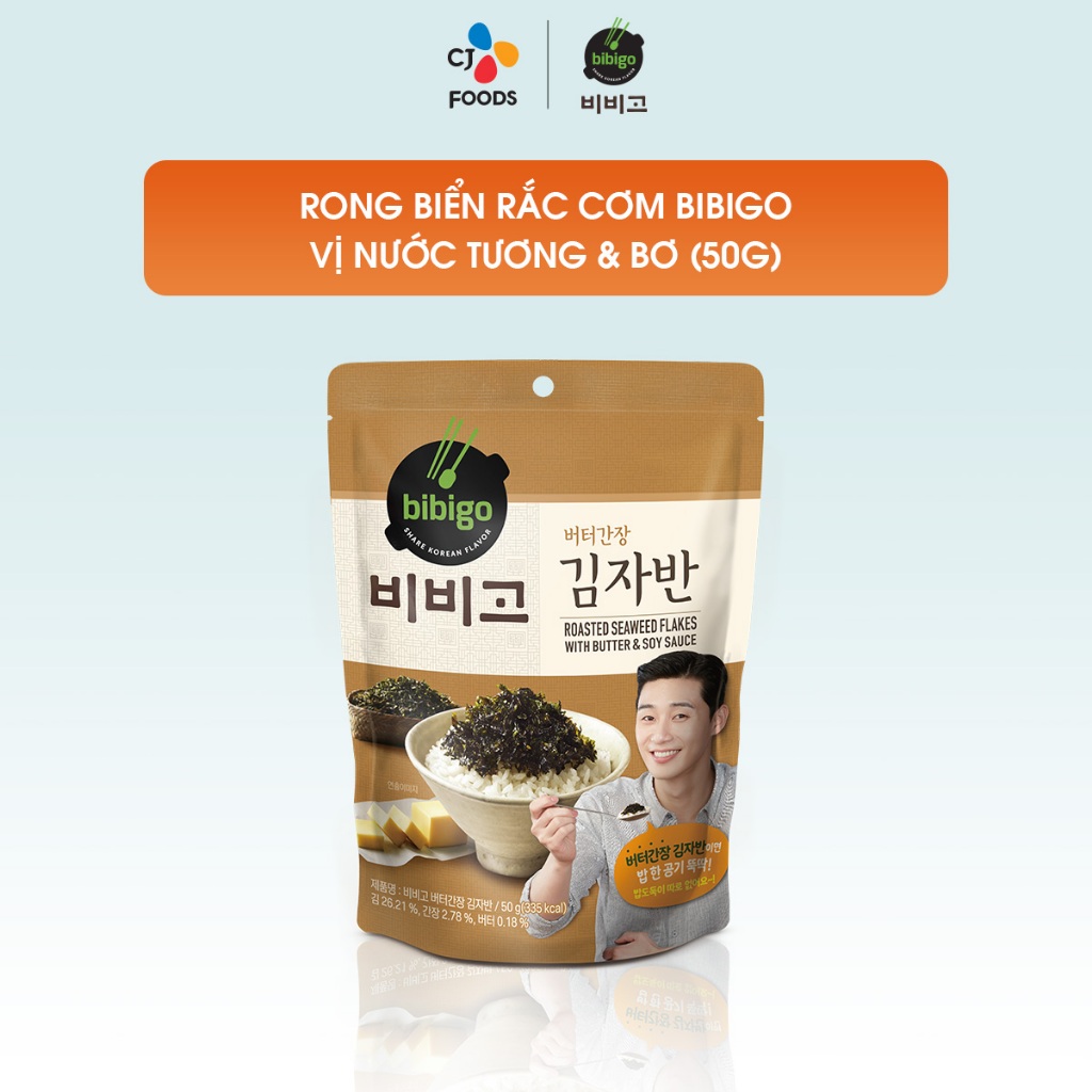 Rong biển rắc cơm trộn cơm Hàn Quốc Bibigo (Vị nước tương & Vị nước tương và bơ) - Gói 20g hoặc 50g