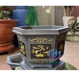 Khuôn đúc chậu hoa, chậu cây cảnh lục giác 25 cao 20 cm. Khuôn nhựa abs