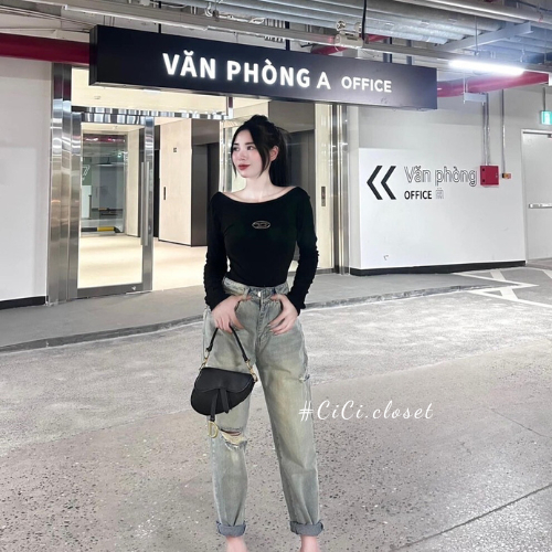 Áo thun nữ dài tay thiết kế hở lưng,Áo thun ôm body dài tay,khoét lưng sexy chất co giãn trẻ trung,cá tính