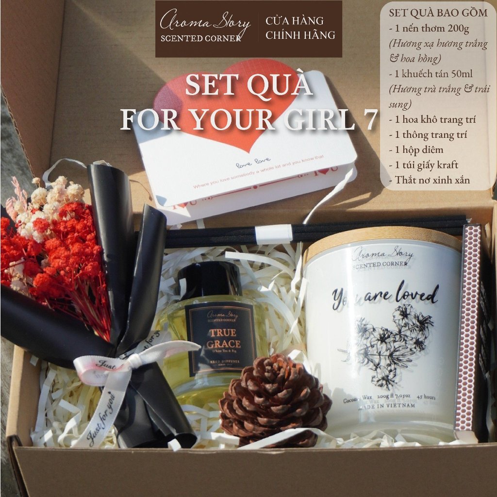 COMBO Quà Tặng Noel Cho Dịp Giáng Sinh, Kỷ Niệm, Tốt Nghiệp, Người Yêu Gồm Nến Thơm, Tinh Dầu, Xịt Thơm, Nước Hoa Tóc