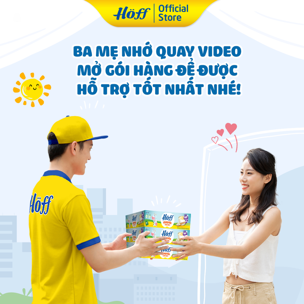 Sữa chua hoa quả Hoff vị DÂU TÂY cho bé từ 6 tháng tuổi, bổ sung men lợi khuẩn, tốt cho tiêu hóa - 4 LỐC (16 hộp x 55g)