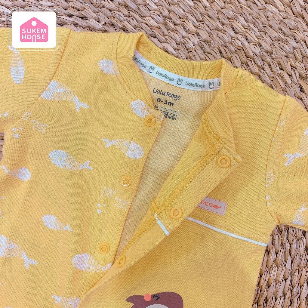 Bộ Body Sơ Sinh Dài Tay Chất Cotton Nỉ Uala&Rogo UR 3930 Hàng Chính Hãng An Toàn Cho Da Bé