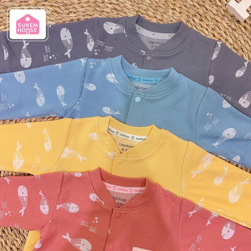 Bộ Body Sơ Sinh Dài Tay Chất Cotton Nỉ Uala&Rogo UR 3930 Hàng Chính Hãng An Toàn Cho Da Bé