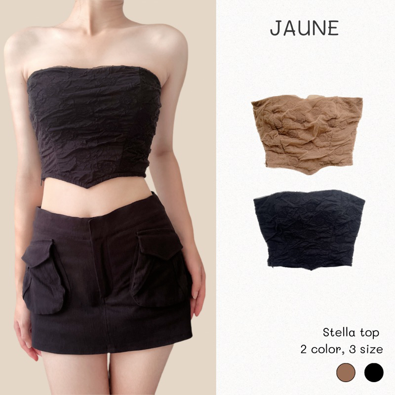 Áo ống thun croptop hai lớp JAUNE - STELLA TOP