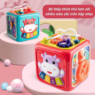 Hộp Đồ Chơi Âm Nhạc Đa Năng Cho Bé 6 Mặt, Nhạc Tiếng Anh, Thả Hình Tặng Kèm Pin +Tua Vít Baostore
