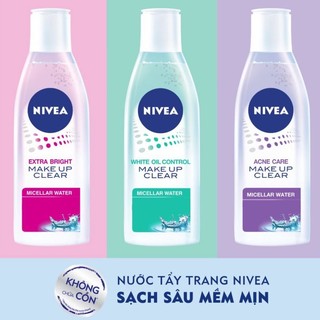 Nước tẩy trang NIVEA Make Up Clear Micellar Water 200ml- Extra Bright /Acne Care/White Oil Control (Thái Lan)