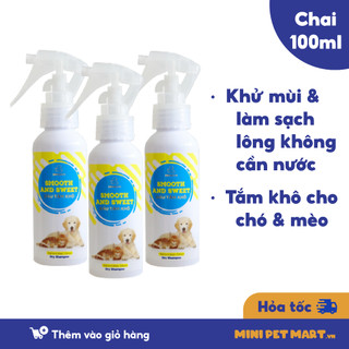 VEMEDIM SMOOTH AND SWEET 100ml Dầu Tắm Khô Không Cần Nước Cho Chó Mèo Khó Tắm, Dưỡng Bệnh, Đi Du Lịch - Mini Pet Mart
