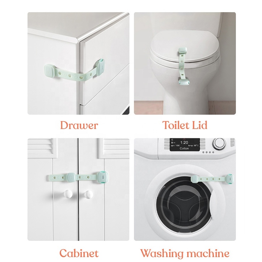 Dây khóa cửa tủ toilet ngăn kéo tủ lạnh an toàn KUB bằng nhưa ABS an toàn khóa chống trẻ em mở tủ bảo vệ khỏi kẹp tay