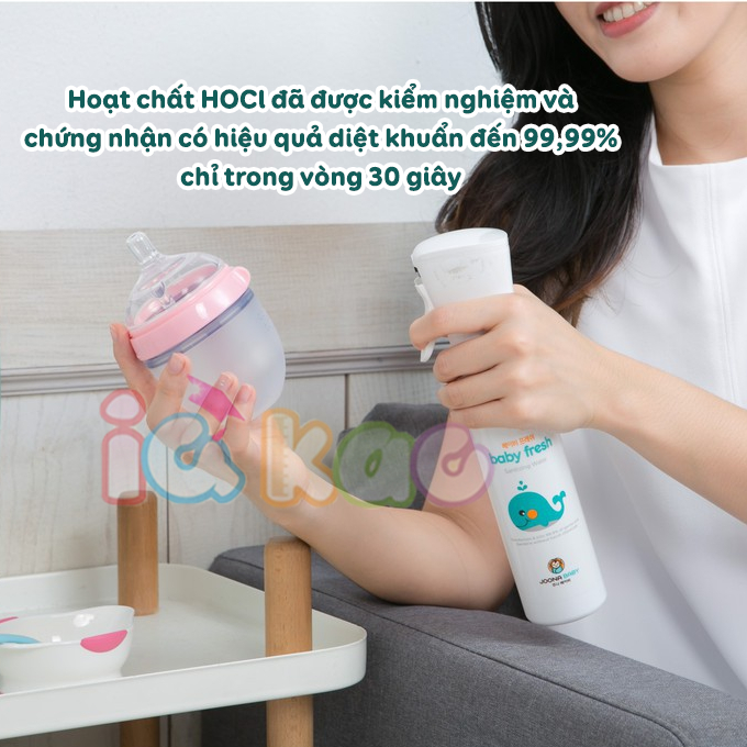 Xịt diệt khuẩn, khử mùi cho đồ chơi, bình sữa, núm ti giả Baby Fresh an toàn cho bé IQ Kao