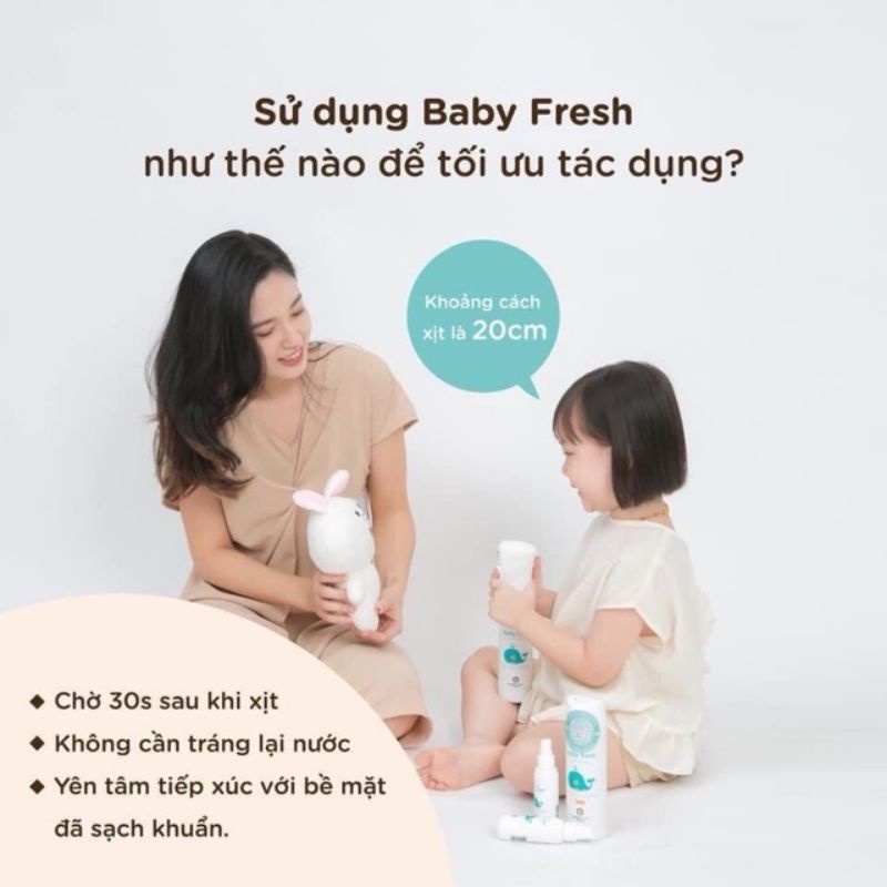 Xịt diệt khuẩn, khử mùi cho đồ chơi, bình sữa, núm ti giả Baby Fresh an toàn cho bé IQ Kao