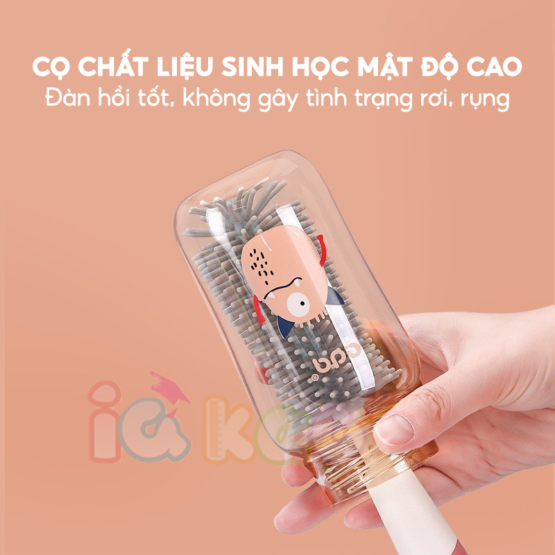 Bộ cọ bình sữa 4 chi tiết IQ Kao MoonShip Cao Cấp 360 độ cho bé, làm sạch bình, ống hút, núm ti giả dễ dàng, tiện lợi