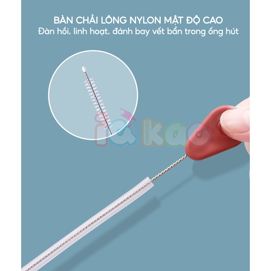 Bộ cọ bình sữa 4 chi tiết IQ Kao MoonShip Cao Cấp 360 độ cho bé, làm sạch bình, ống hút, núm ti giả dễ dàng, tiện lợi