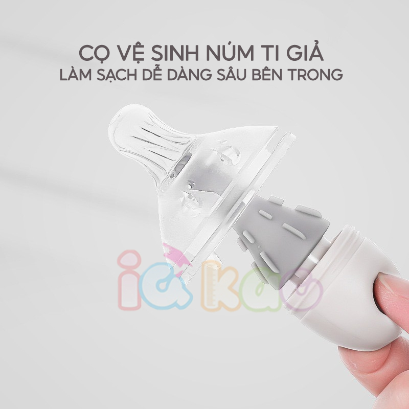 Bộ cọ bình sữa 4 chi tiết IQ Kao MoonShip Cao Cấp 360 độ cho bé, làm sạch bình, ống hút, núm ti giả dễ dàng, tiện lợi