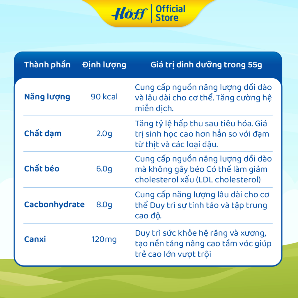 Váng Sữa vị VANI Hoff cho bé từ 6 tháng tuổi, giàu protein và canxi, tăng cường hệ miễn dịch - 4 LỐC (16 hộp x 55g)