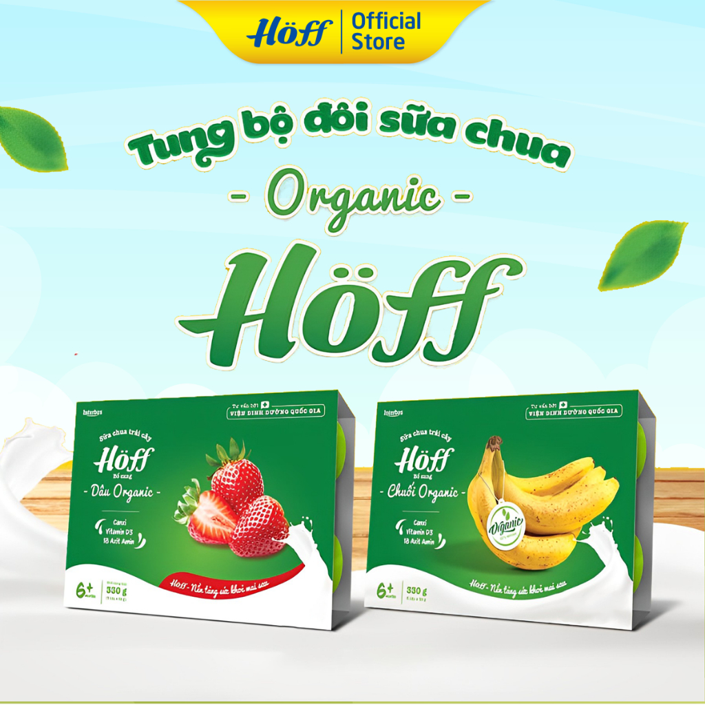 Bộ Đôi Sữa Chua Organic Hoff (2 lốc - 12 hộp)