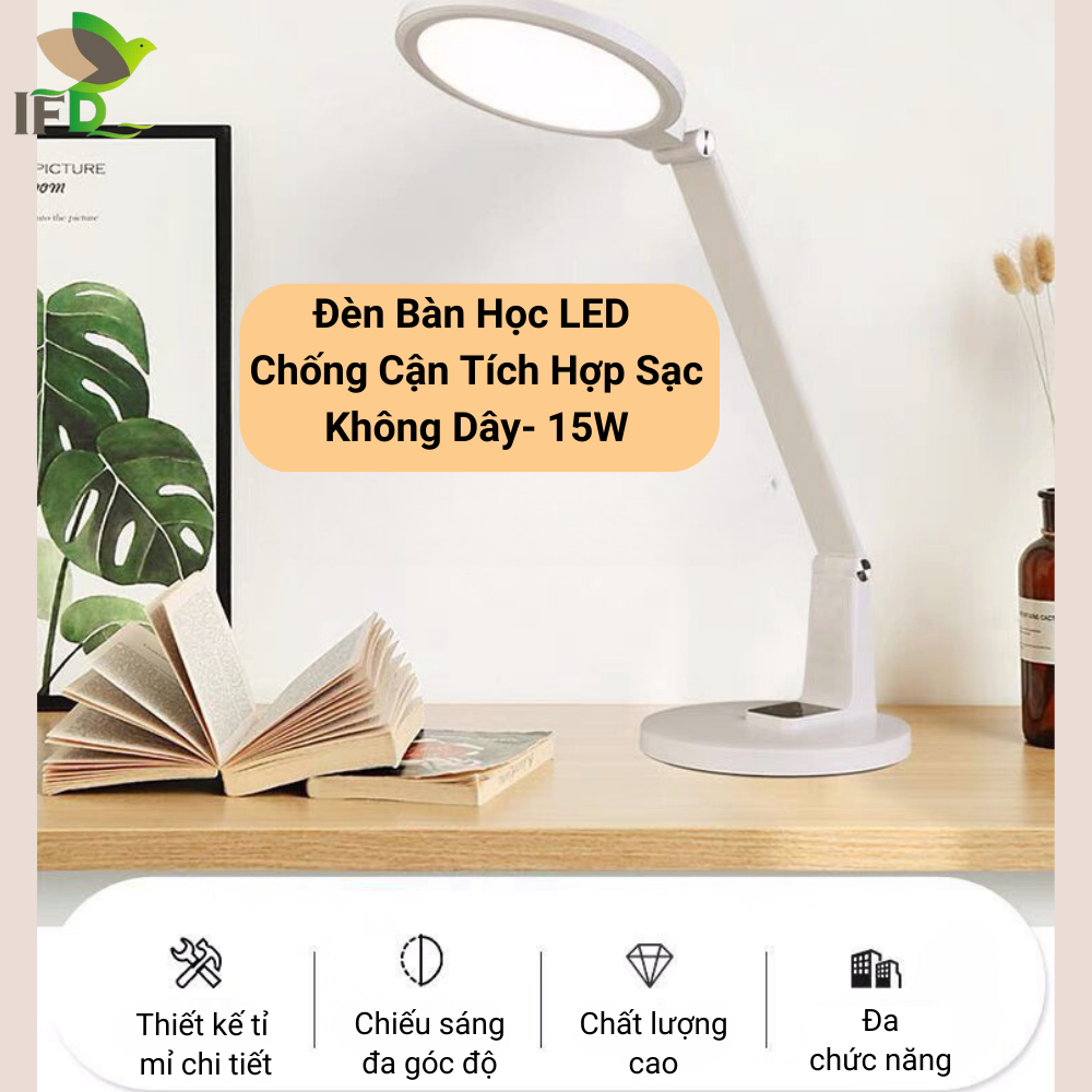 Đèn Bàn Học AIFANDA Chông Cận, Sạc Không Dây, Công Suất 15W- Dùng Học Tập, Làm Việc| HÀNG CHÍNH HÃNG BAO HÀNH 12 THÁNG