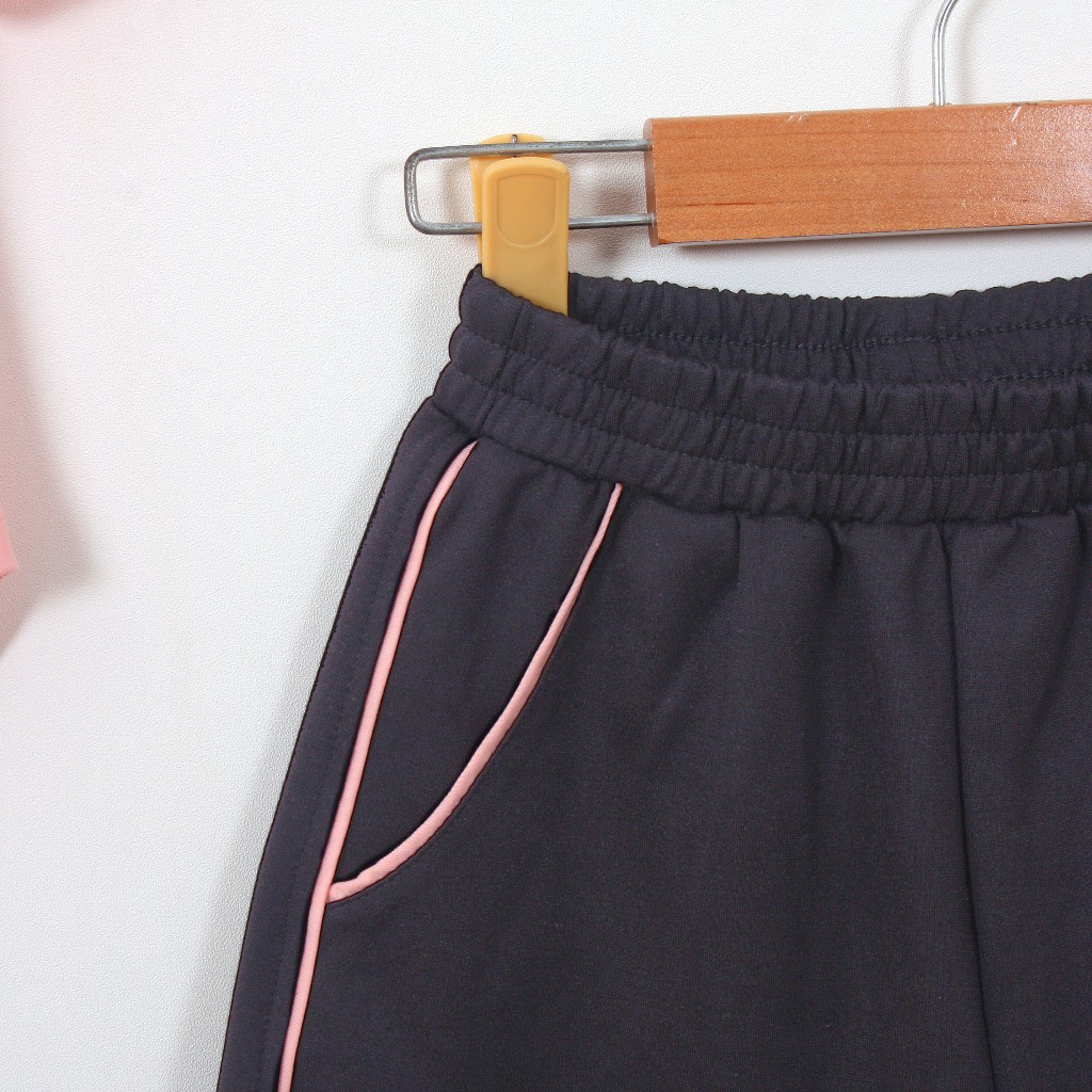 Bộ Quần Đùi Áo Ngắn Tay In Chữ Pink Bé Gái