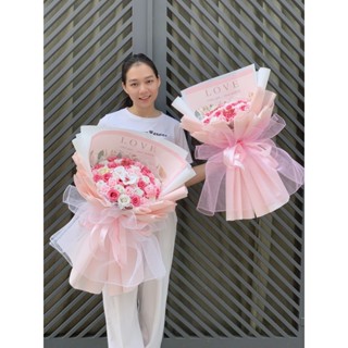 Bó hoa sáp 50 bông dáng dài shop sẵn nhiều màu