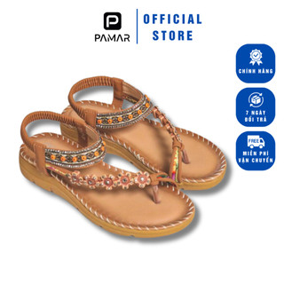  Giày Sandal Nữ Dép Xỏ Ngón Quai Chéo Đính Hoa Đế 3.5Cm Siêu Êm Thoải Mái Vận Động Di Chuyển Đi Học Đi Làm Đi Chơi 