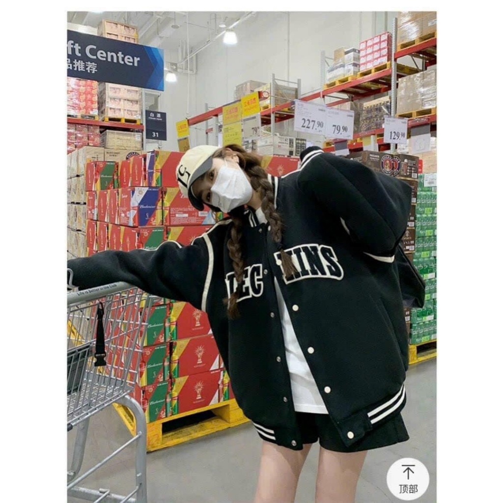 Áo khoác, Áo Khoác DIEC Nam Nữ Chất Nỉ Lót Lông Dày Loại 1