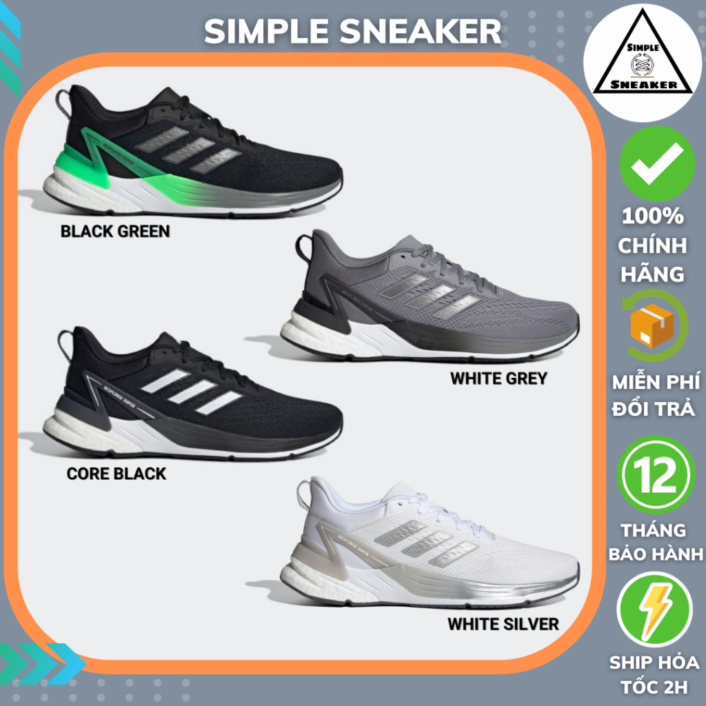 Giày Adidas Chạy Bộ Response Super Chính Hãng 🔴SIMPLE SNEAKER🔴 ADIDAS RESPONSE SUPER 2.0 Màu Đen Thể Thao Nam Nữ Giá Rẻ
