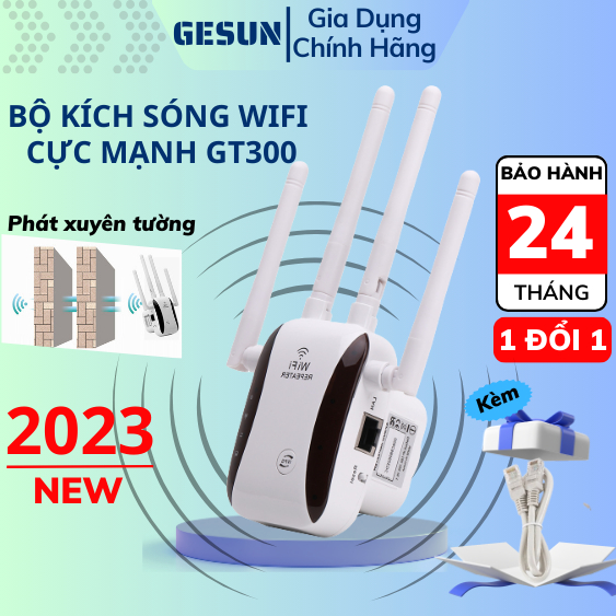 Bộ kích sóng wifi ,cục phát sóng Wifi 4 râu (Mới) không dây 600Mbps ,thu phát mở rộng sóng wifi khoảng 50m - GESUN