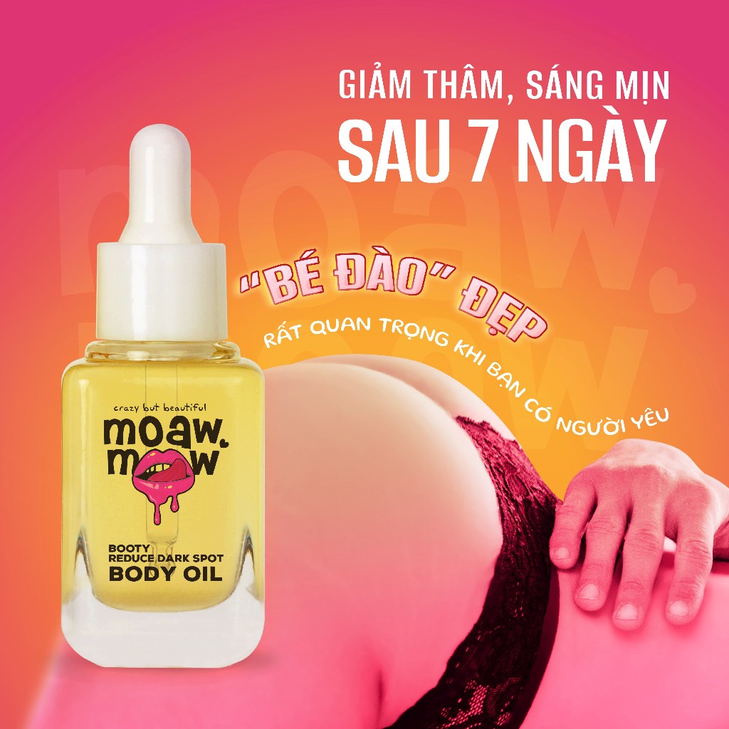 Dầu giảm thâm  Body, mông, nách hương nước hoa BHA & dầu tự nhiên giảm sần sùi sáng da mịn màng MOAW MOAW 30ml