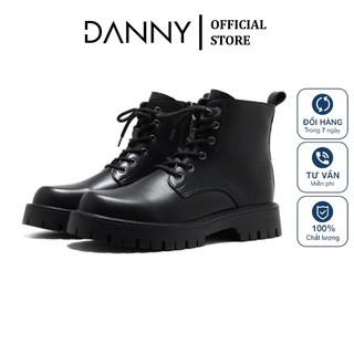 Giày boot nữ đế thô 3 phân cột dây, dây khóa kéo, bốt ulzzang cột dây cá tính, siêu xinh