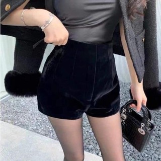 Quần short nhung cạp liền ôm dáng quần đùi nữ
