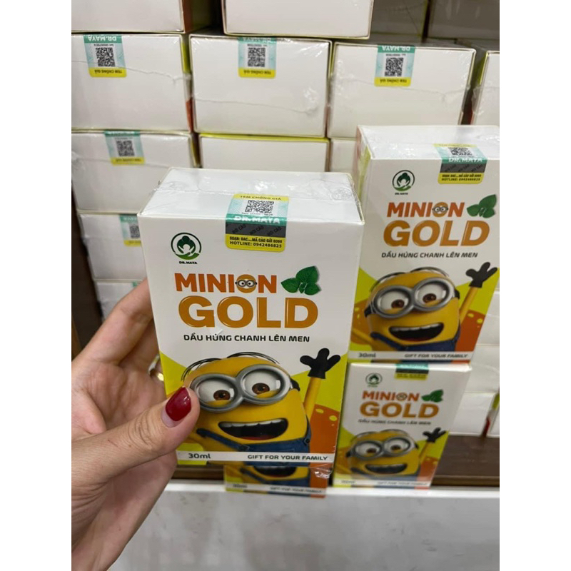 Dầu húng chanh minion gold giảm ho hạ sốt cho bé