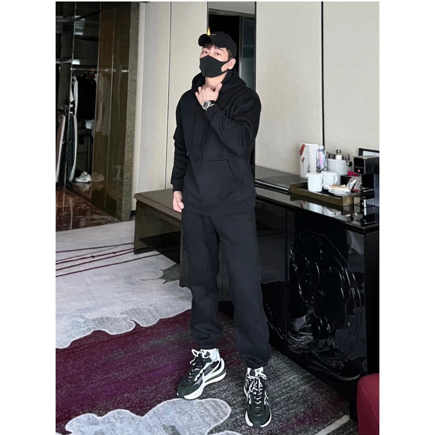Bộ thể thao nam trơn dài tay Thu Đông Dày Dặn Co Giãn Chất Lượng phong cách unisex - win99 M03