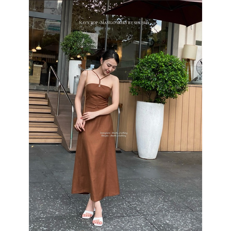 𝐌𝐚𝐧𝐠𝐨 𝐒𝐤𝐢𝐫𝐭 - Chân Váy Xuông Đơn Giản Không Nhăn