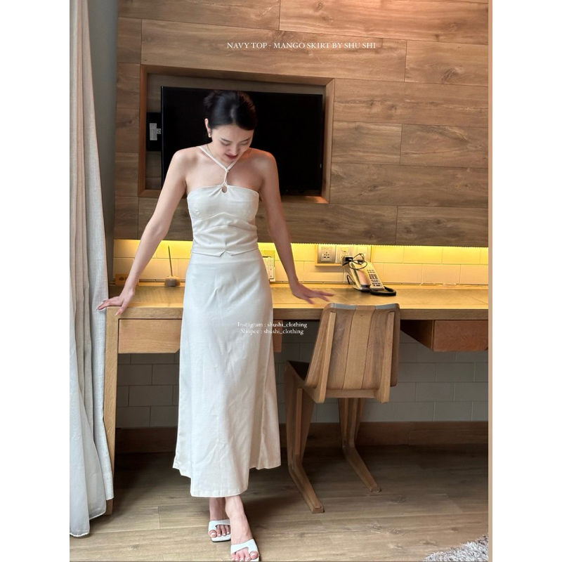 𝐌𝐚𝐧𝐠𝐨 𝐒𝐤𝐢𝐫𝐭 - Chân Váy Xuông Đơn Giản Không Nhăn